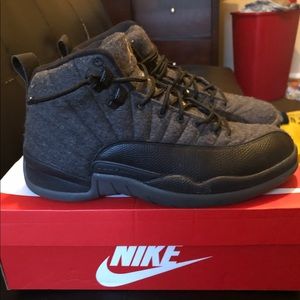 Air Jordan 12 Retro Wool Dark Grey & Black